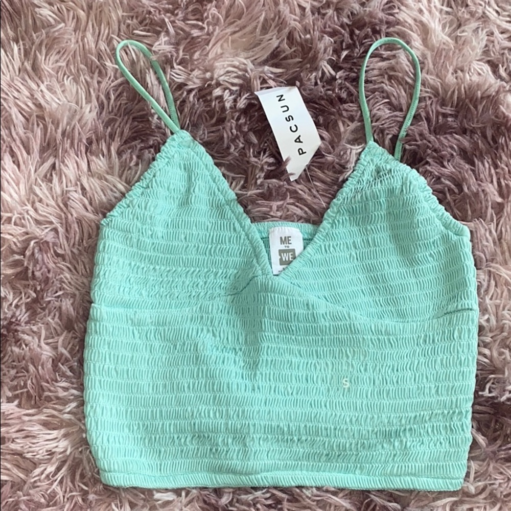 Me to We Pacsun crop top size Small turquoise!